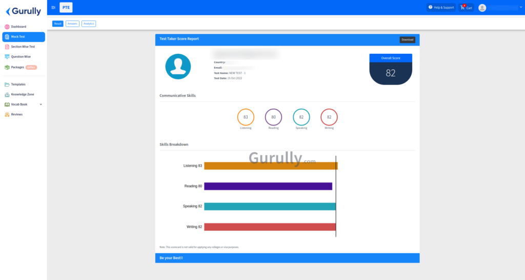 Gurully PTE Mock Test