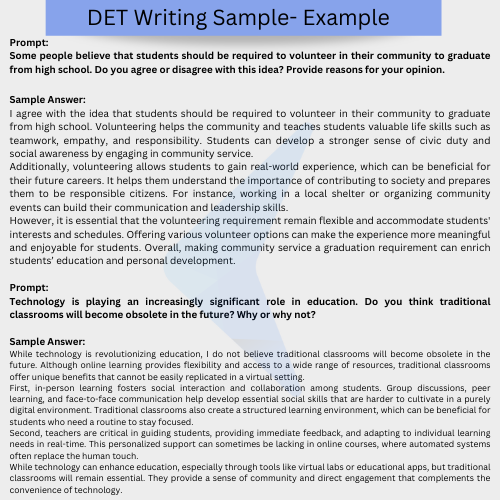 Duolingo English Test Sample Questions and Answers for Writing