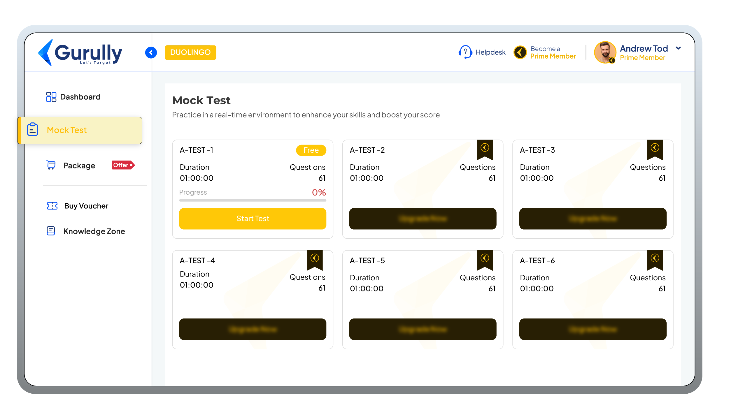 Gurully Duolingo Mock Test 